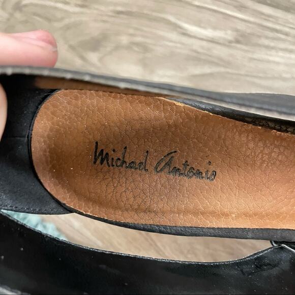 Michael Antonio black peep toe platform heels size 8.5 - Picture 8 of 10